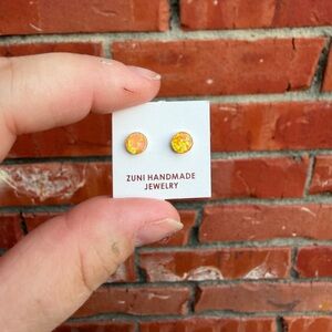 Yellow opal stud earrings